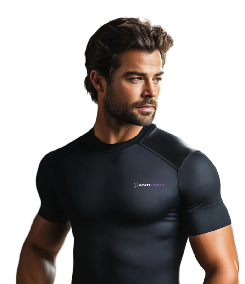 Athlete wearing an AntiBody compression top